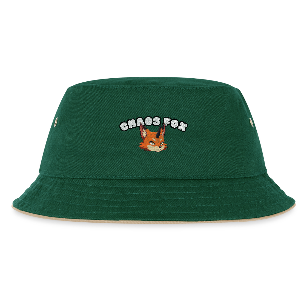 Tokyo Devil Kinder Bucket Hat Streetwear Kids Fischerhut | 100% Baumwolle - Dunkelgrün/Beige