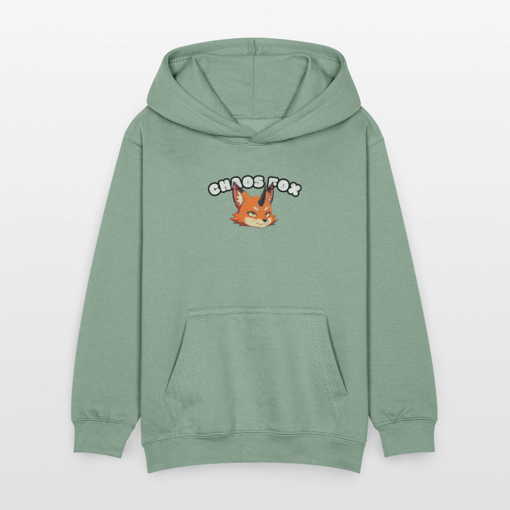 Tokyo Devil Teen Streetwear Kuschel-Hoodie | Chaos Fox - Graugrün