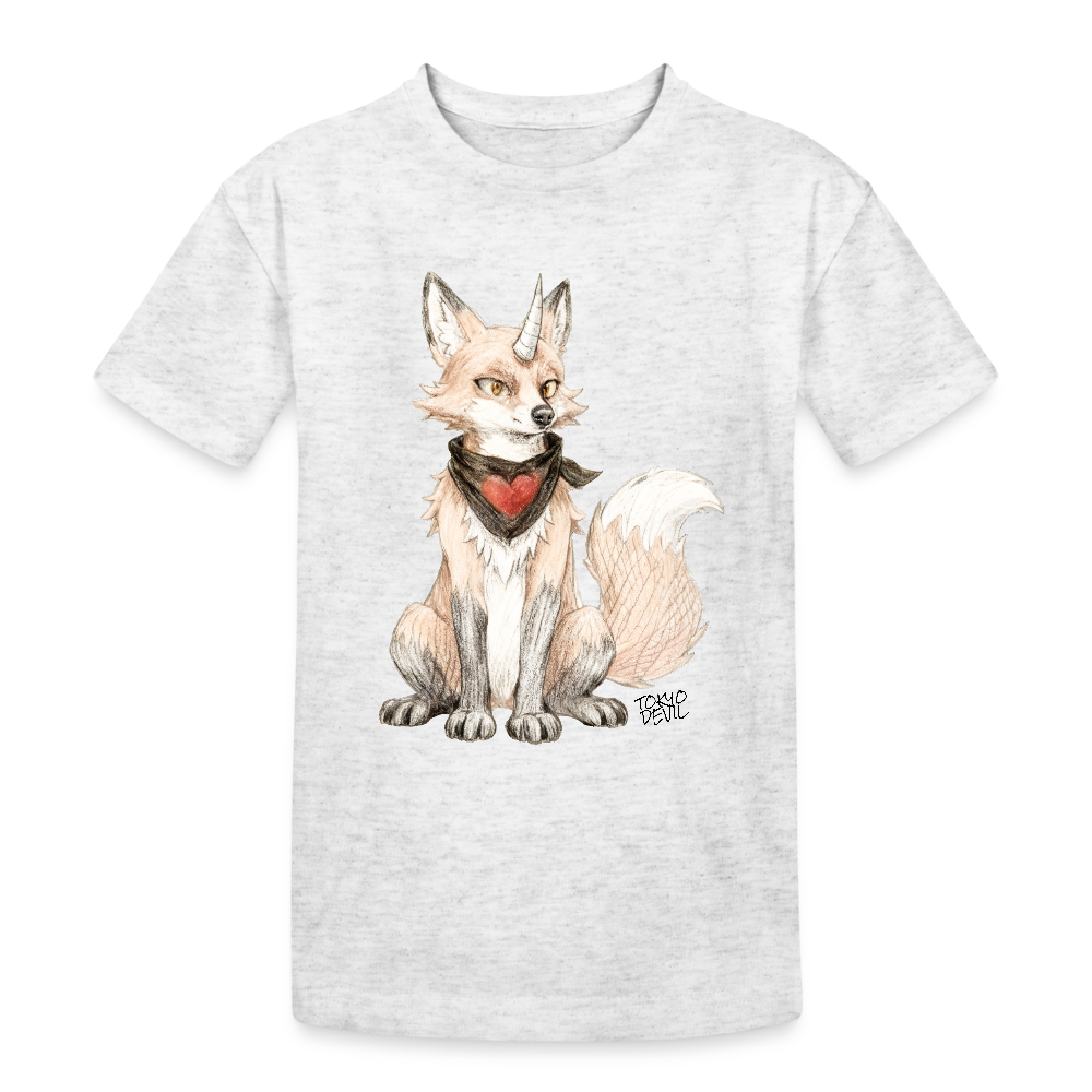 Oni Fuchs Skizze T-Shirt | Tokyo Devil - Weiß meliert