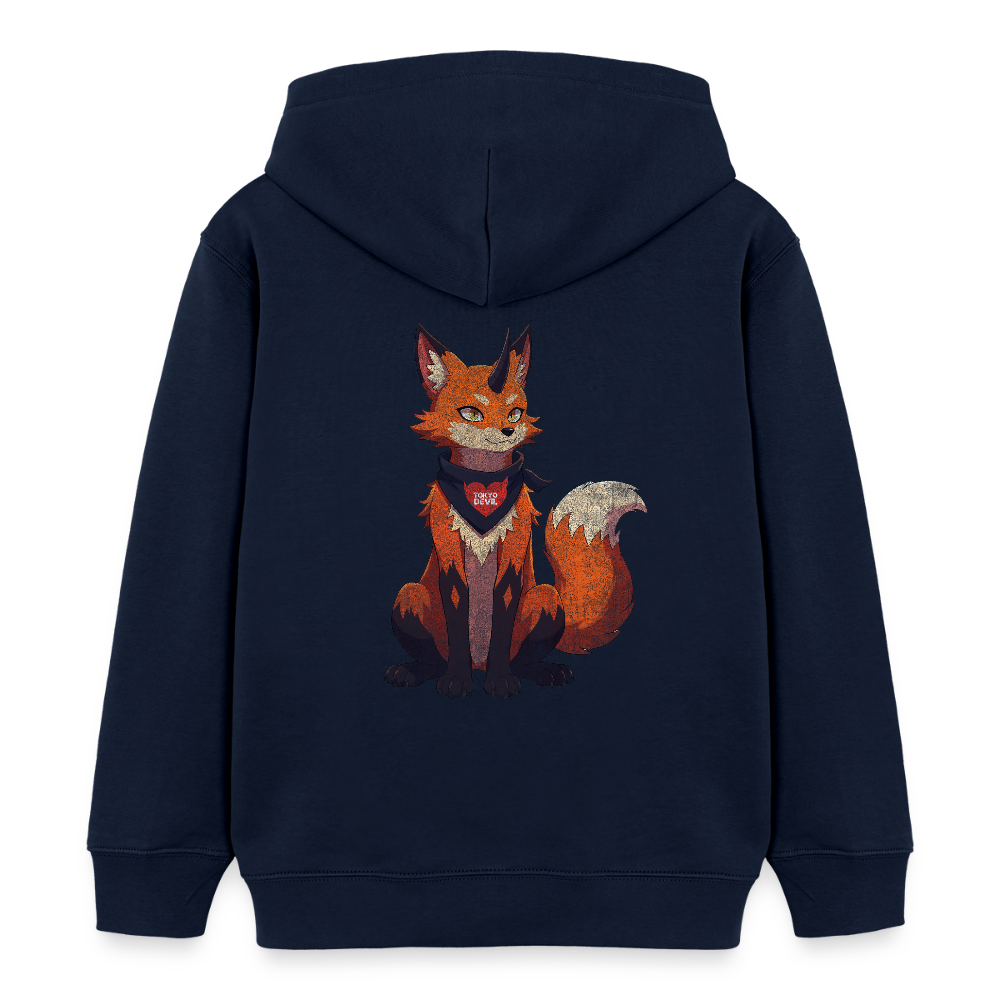 Tokyo Devil Kinder Hoodie FOXINATOR Oni-Fuchs | Bio-Baumwolle - Navy