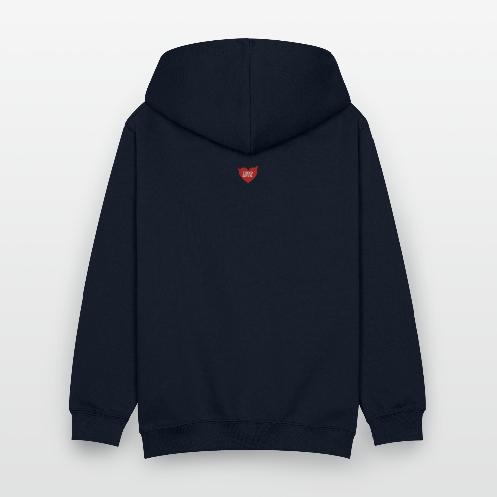 Tokyo Devil Teen Streetwear Kuschel-Hoodie | Chaos Fox - Navy