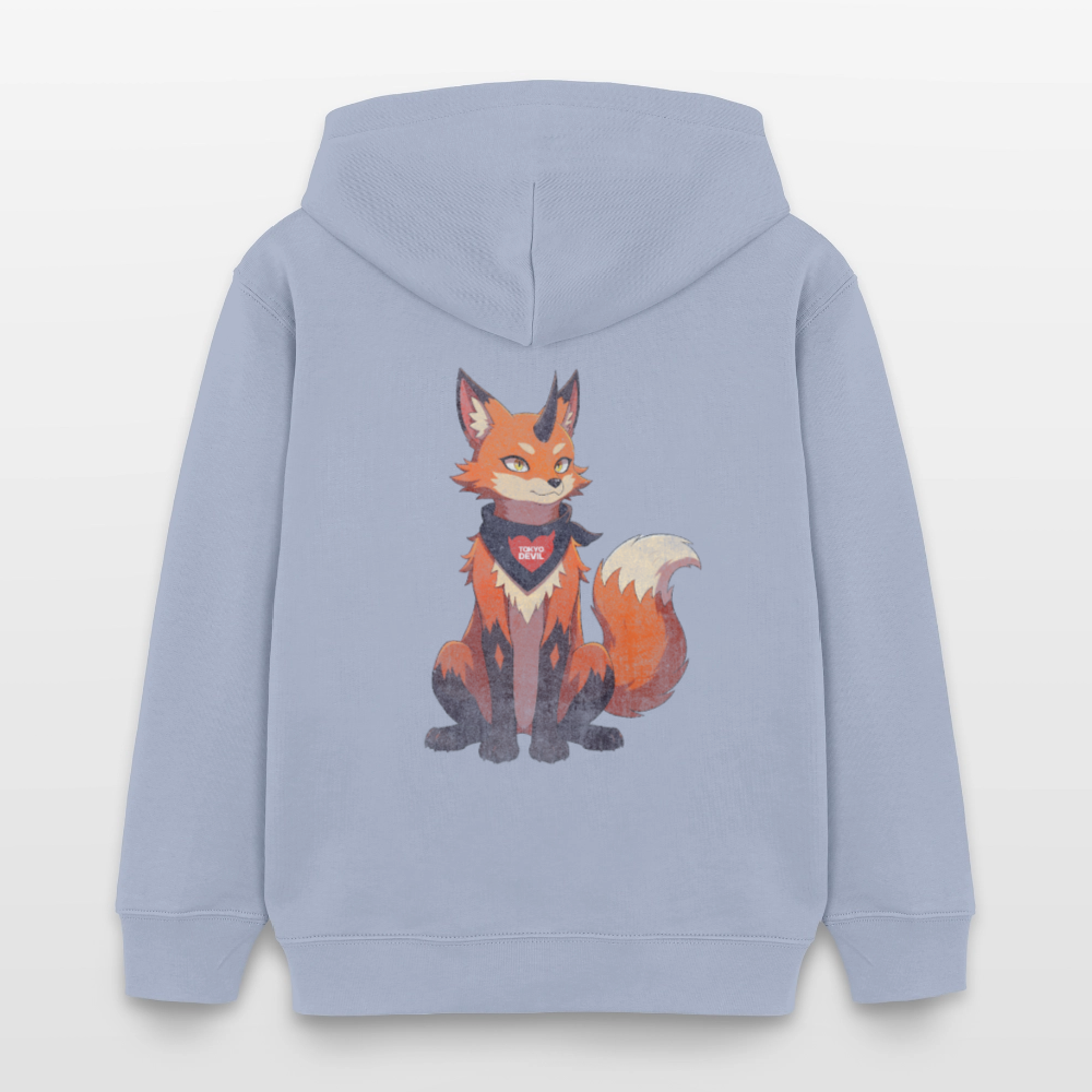 Tokyo Devil Kinder Hoodie FOXINATOR Oni-Fuchs | Bio-Baumwolle - Lavendel-Violett