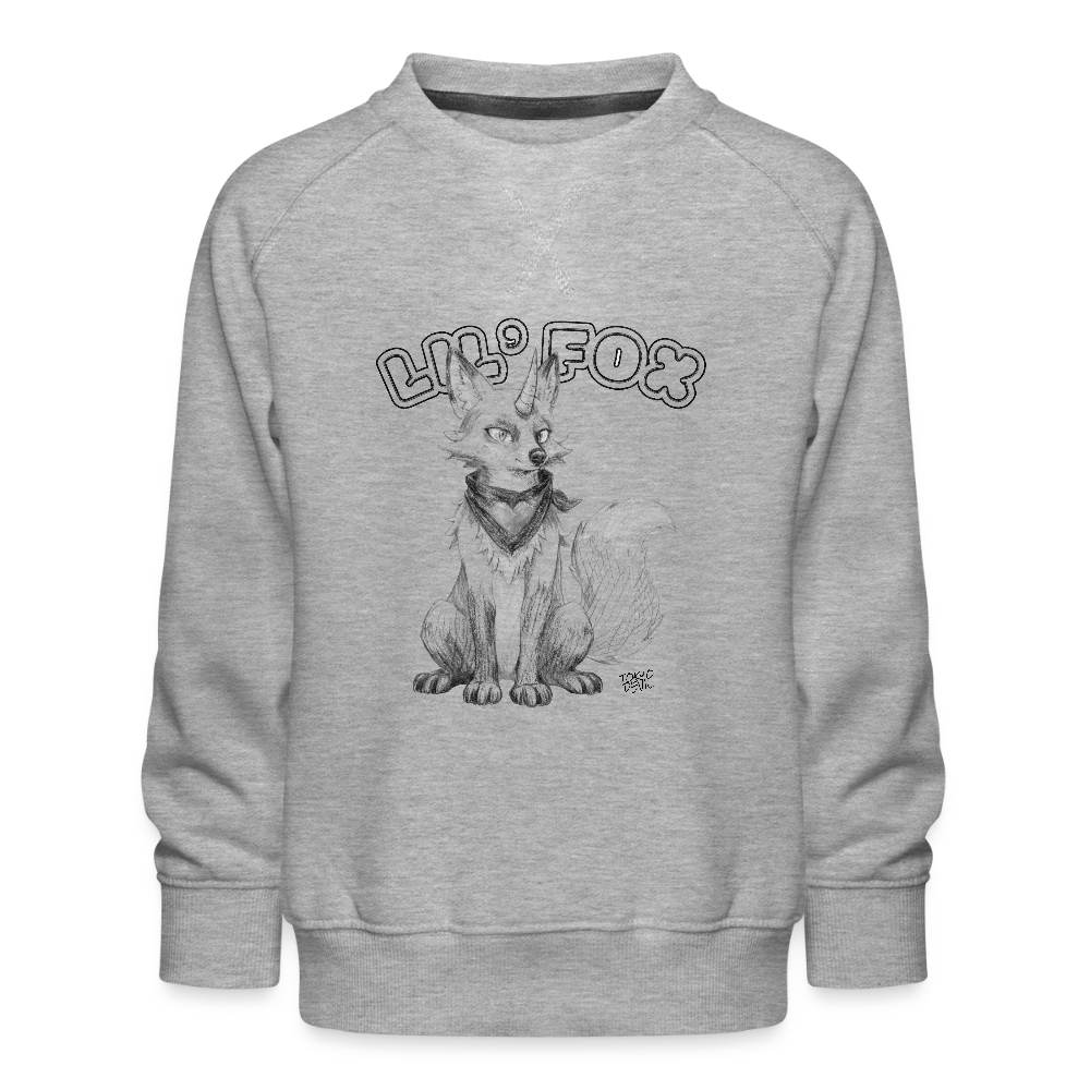 LIL’ DEVILS Oni Fuchs Skizze Kinder Pullover | Tokyo Devil - Grau meliert