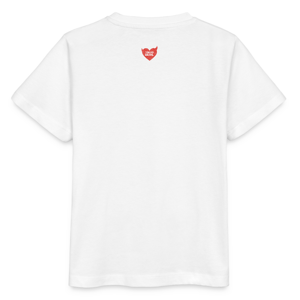 Tokyo Devil Kinder T-Shirt Foxinator Pink | Organic Cotton - Weiß