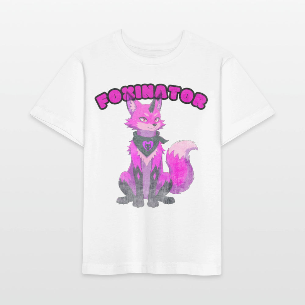 Tokyo Devil Kinder T-Shirt Foxinator Pink | Organic Cotton - Weiß