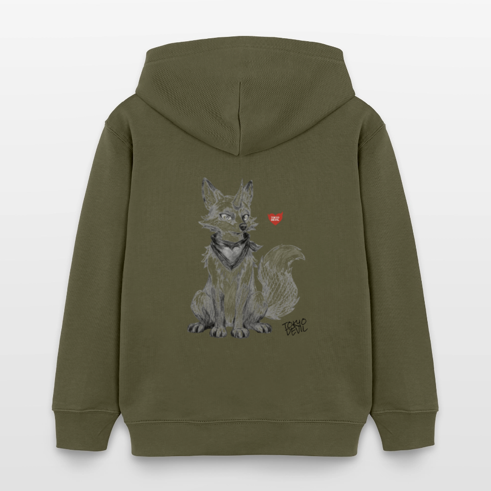LIL`FOX Oni-Fuchs Kinder Bio-Hoodie | Tokyo Devil - Khaki