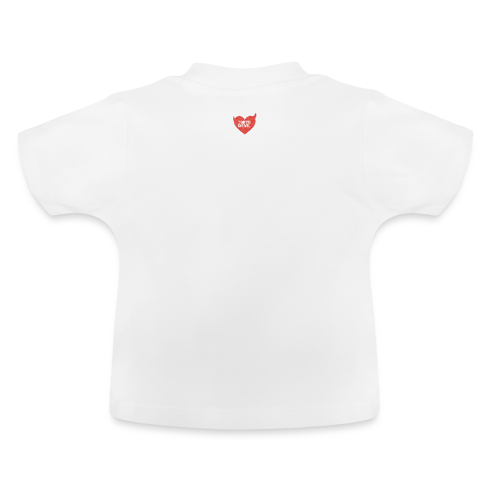 Tokyo Devil Baby T-Shirt Mini Tee | 100% Baumwolle | Mit Druckknöpfen - Weiß