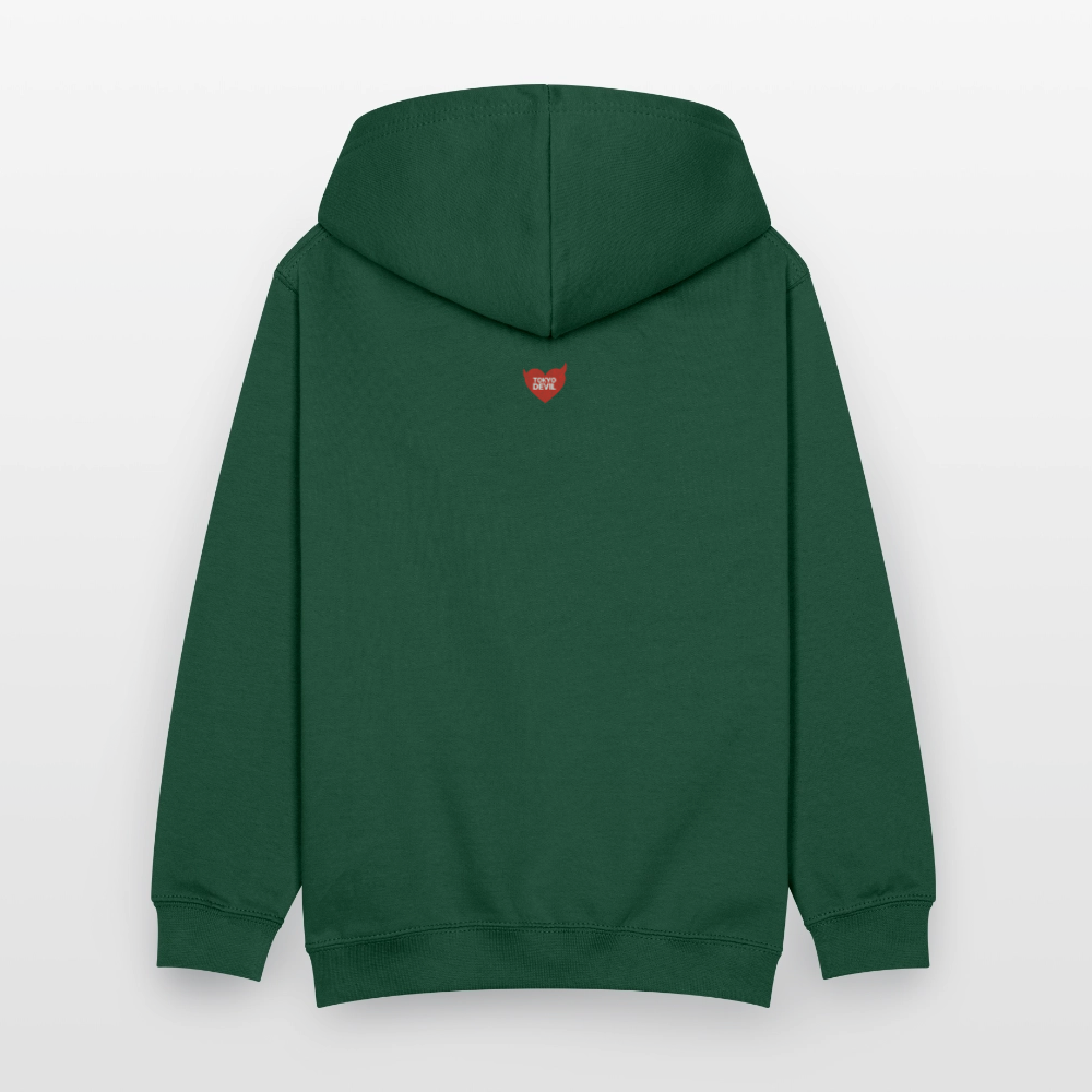 Tokyo Devil Teen Streetwear Kuschel-Hoodie | Chaos Fox - Flaschengrün