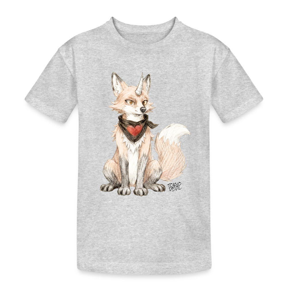 Oni Fuchs Skizze T-Shirt | Tokyo Devil - Grau meliert