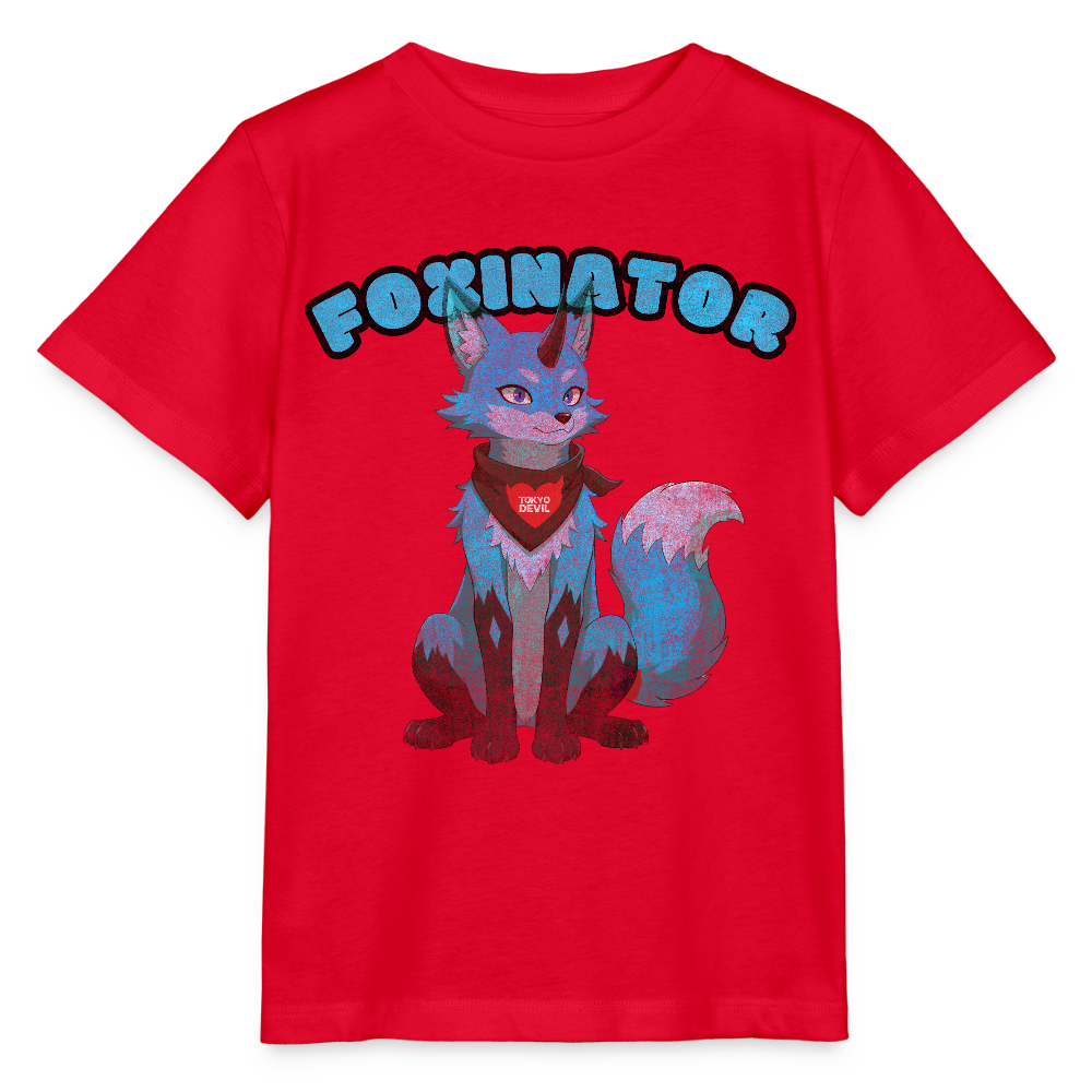 Tokyo Devil Kinder T-Shirt Foxinator Coralblue | Organic Cotton - Rot