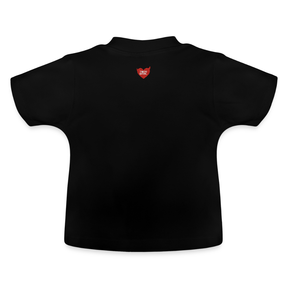 Tokyo Devil Baby T-Shirt Mini Tee | 100% Baumwolle | Mit Druckknöpfen - Schwarz