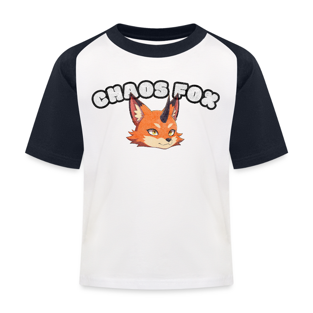 Tokyo Devil Kinder Baseball T-Shirt Chaos Fox | Streetwear Kids - Weiß/Navy