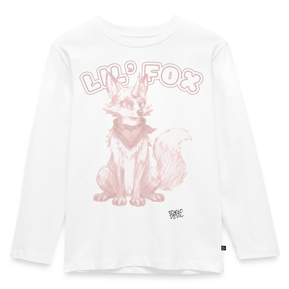 LIL’ FOX Skizze Rosa Langarmshirt | Tokyo Devil - Weiß