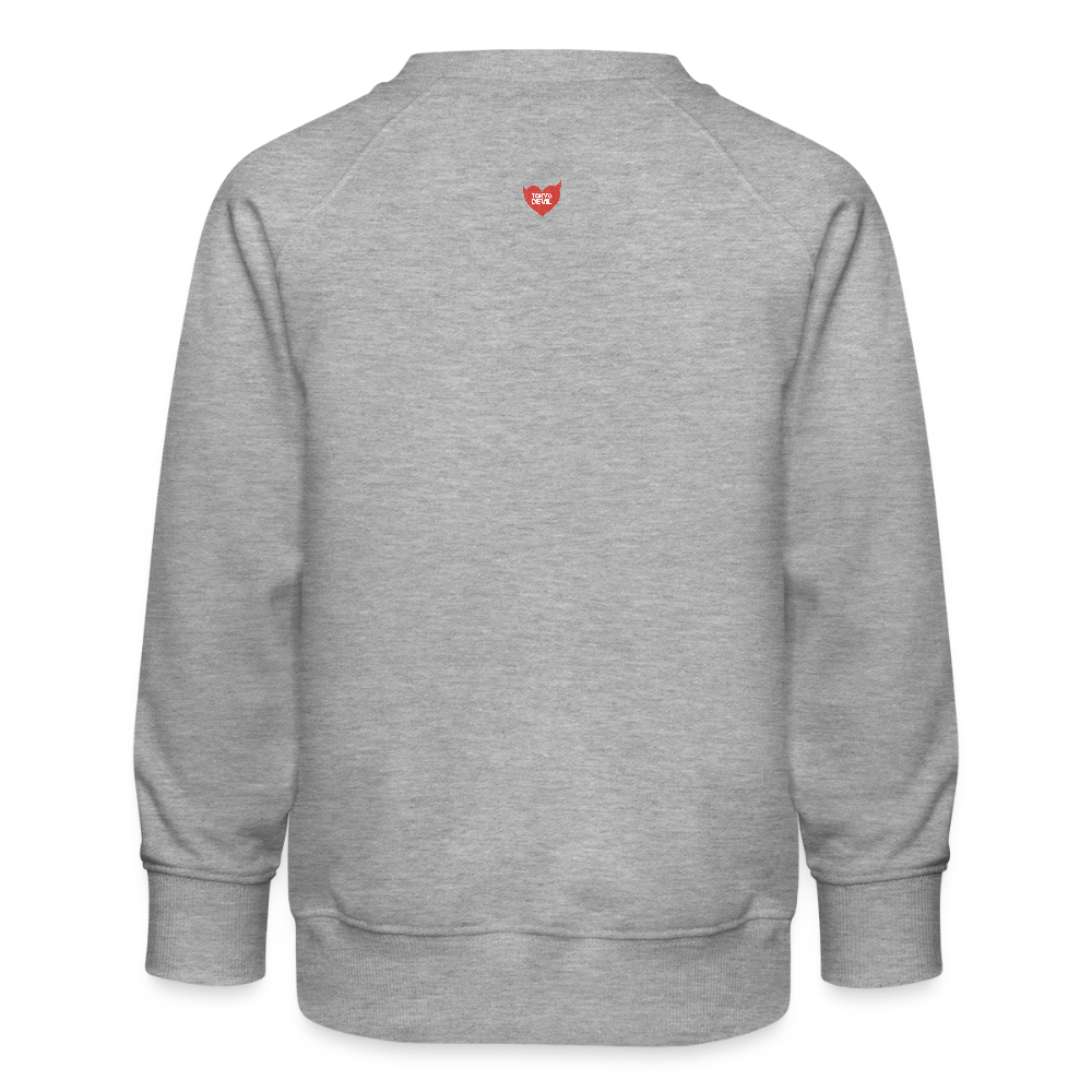 LIL’ DEVILS Oni Fuchs Skizze Kinder Pullover | Tokyo Devil - Grau meliert
