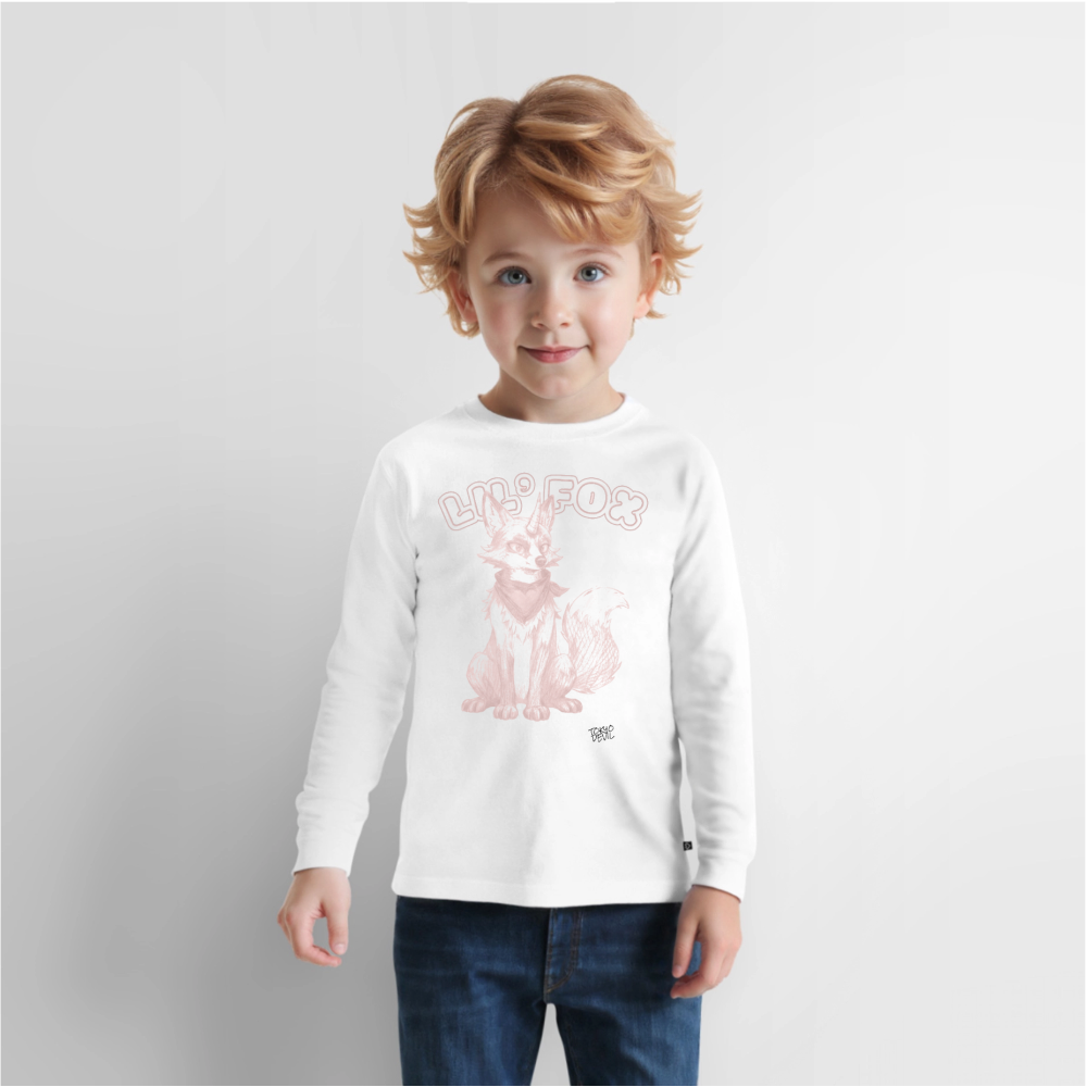LIL’ FOX Skizze Rosa Langarmshirt | Tokyo Devil - Weiß
