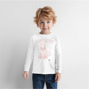 LIL’ FOX Skizze Rosa Langarmshirt | Tokyo Devil - Weiß