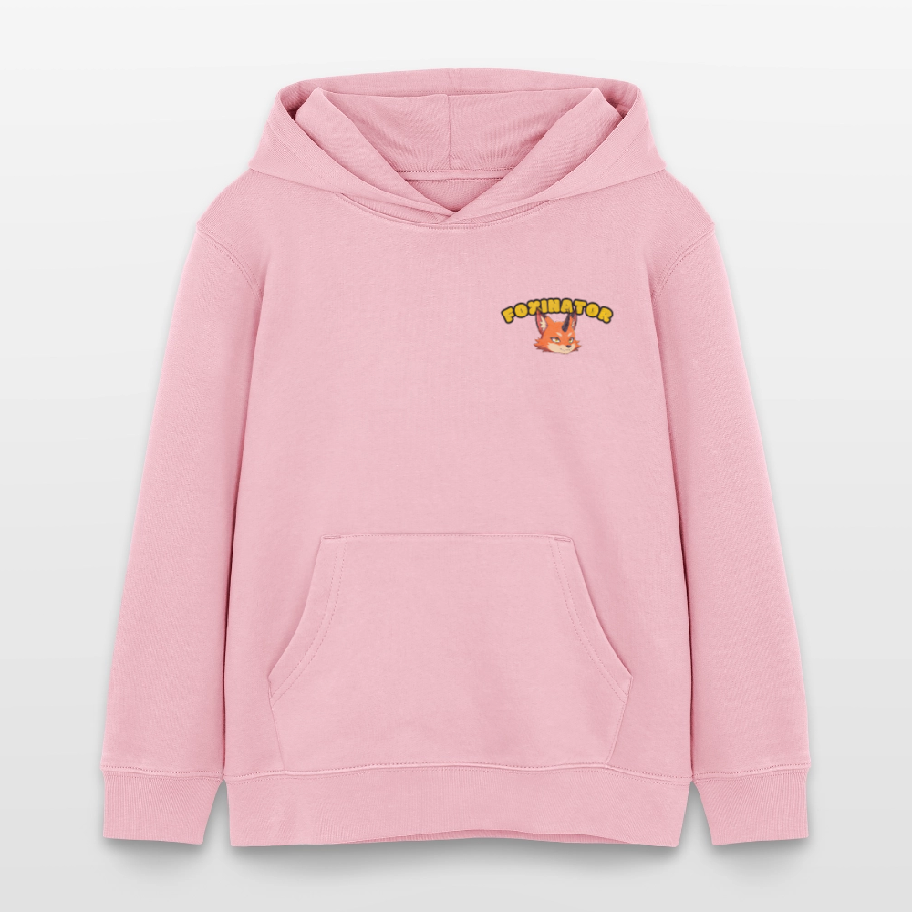 Tokyo Devil Kinder Hoodie FOXINATOR Oni-Fuchs | Bio-Baumwolle - Hellrosa