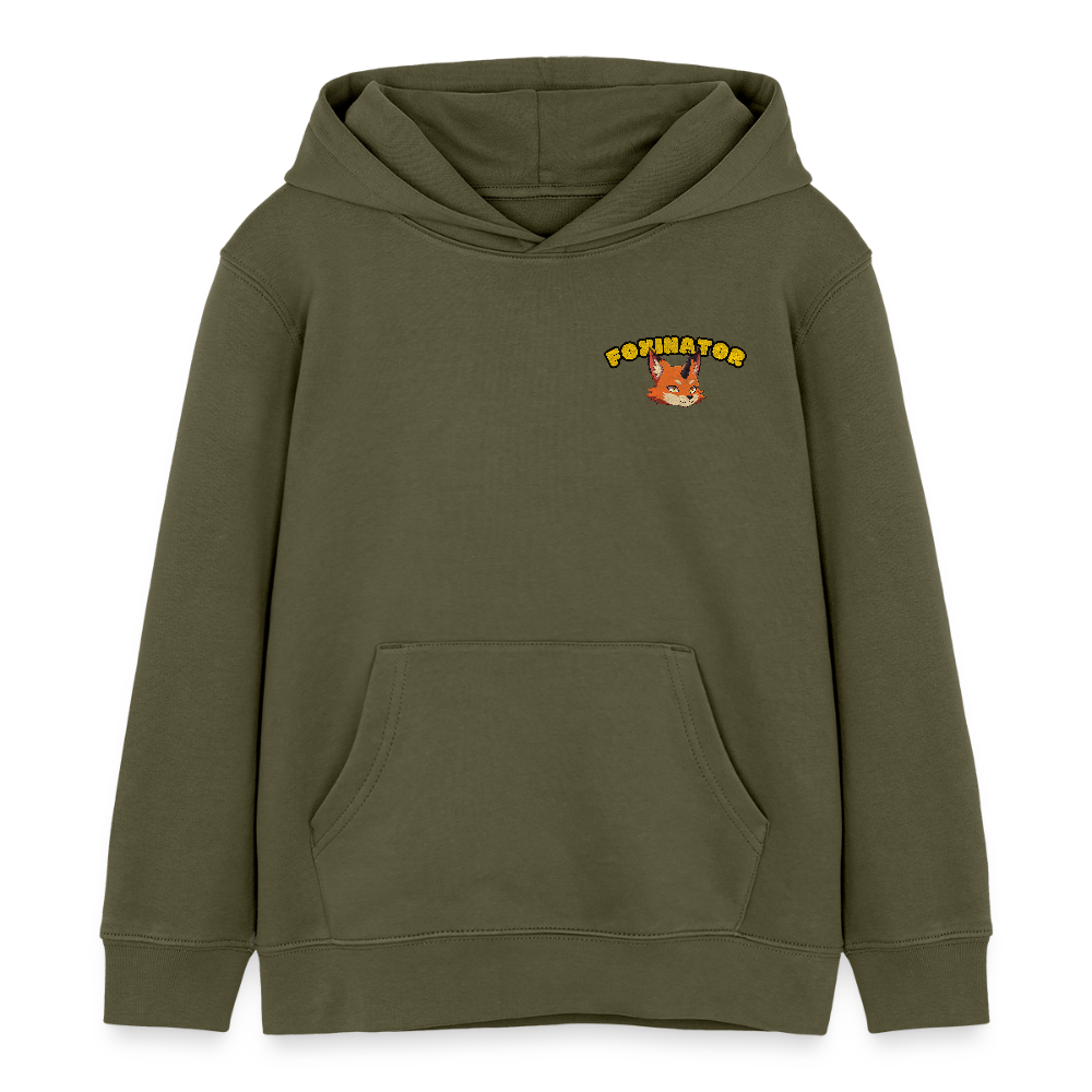 Tokyo Devil Kinder Hoodie FOXINATOR Oni-Fuchs | Bio-Baumwolle - Khaki