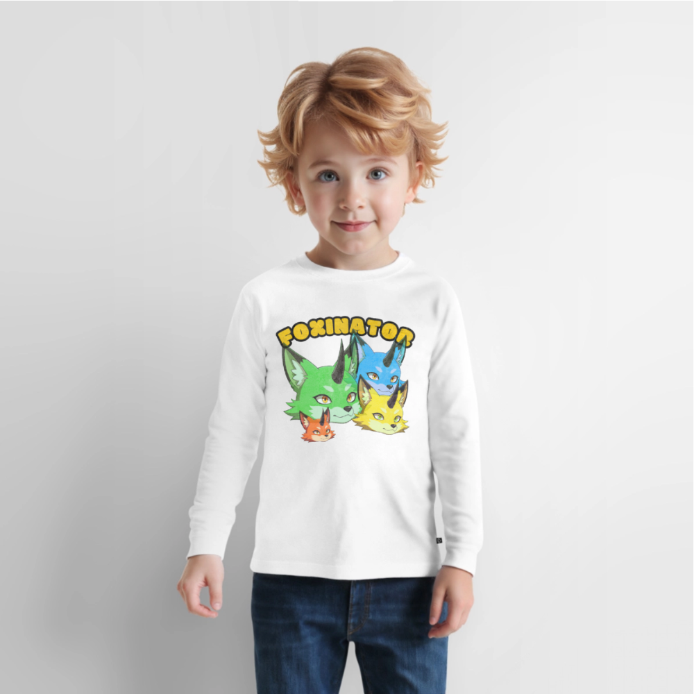 Tokyo Devil Langarmshirt | Foxinator 4 Oni-Füchsen | Unisex - Weiß