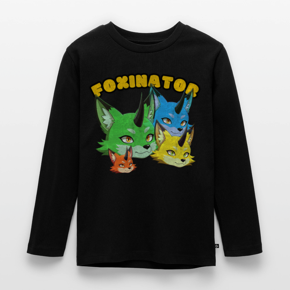 Tokyo Devil Langarmshirt | Foxinator 4 Oni-Füchsen | Unisex - Schwarz