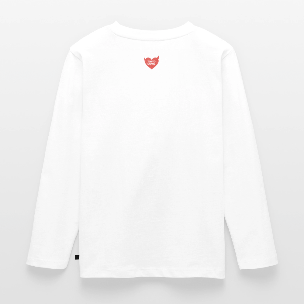Tokyo Devil Langarmshirt | Foxinator 4 Oni-Füchsen | Unisex - Weiß