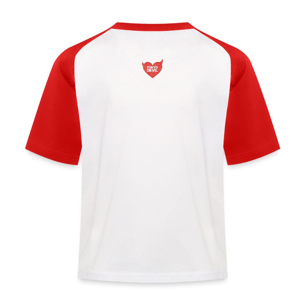 Tokyo Devil Kinder Baseball T-Shirt Chaos Fox | Streetwear Kids - Weiß/Rot