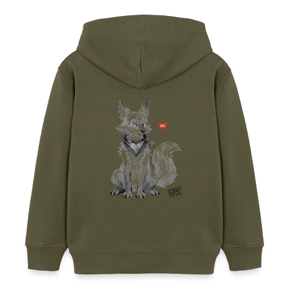 LIL`FOX Oni-Fuchs Kinder Bio-Hoodie | Tokyo Devil - Khaki