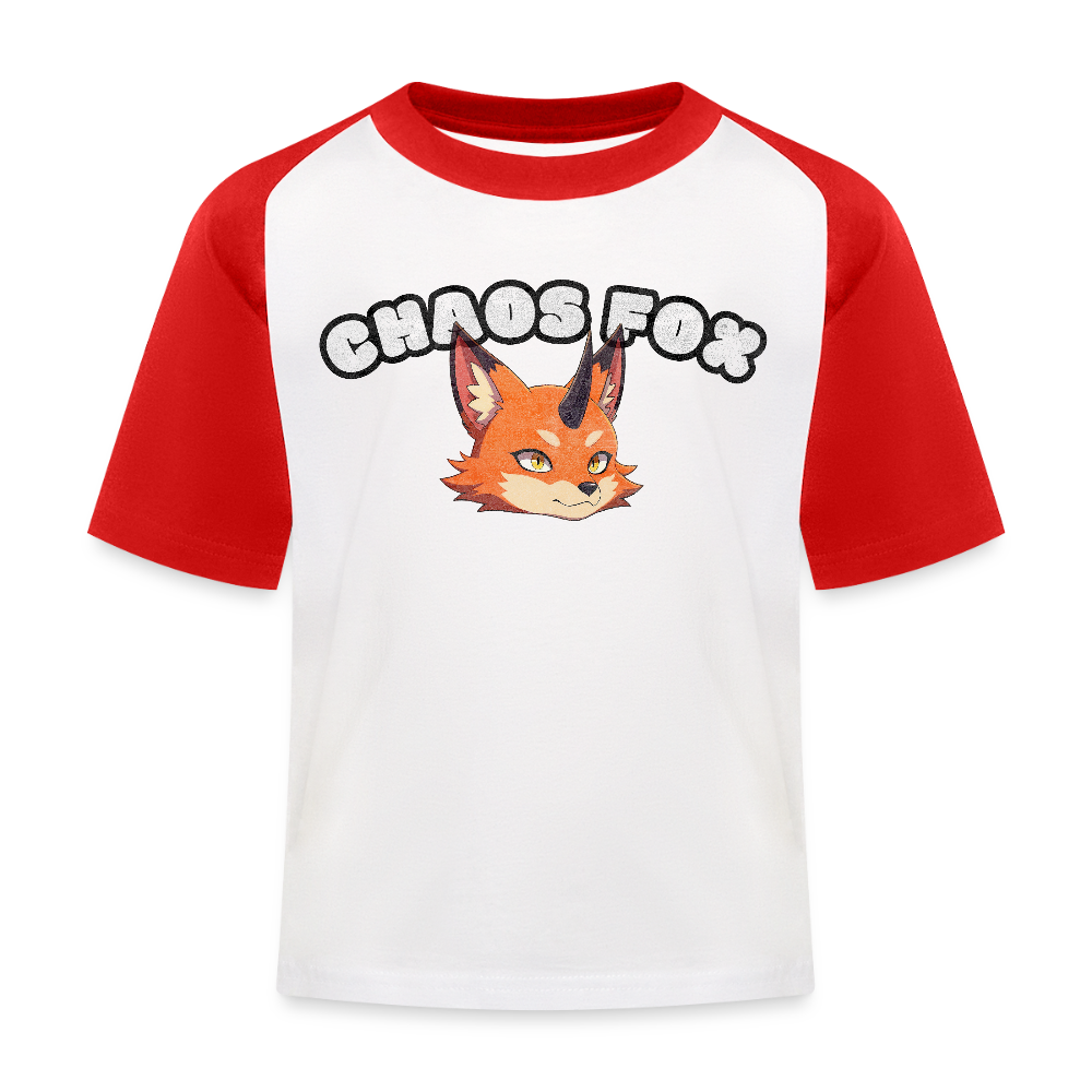 Tokyo Devil Kinder Baseball T-Shirt Chaos Fox | Streetwear Kids - Weiß/Rot