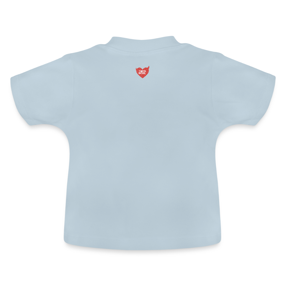 Tokyo Devil Baby T-Shirt Mini Tee | 100% Baumwolle | Mit Druckknöpfen - Hellblau