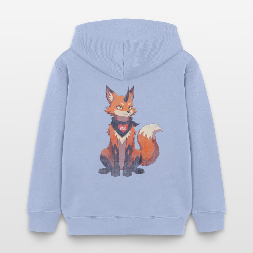 Tokyo Devil Kinder Hoodie FOXINATOR Oni-Fuchs | Bio-Baumwolle - Sky