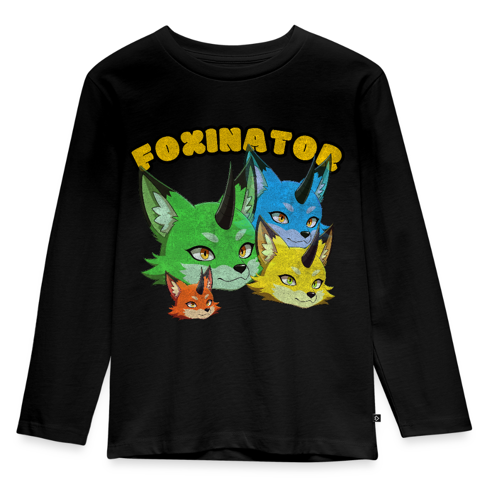 Tokyo Devil Langarmshirt | Foxinator 4 Oni-Füchsen | Unisex - Schwarz