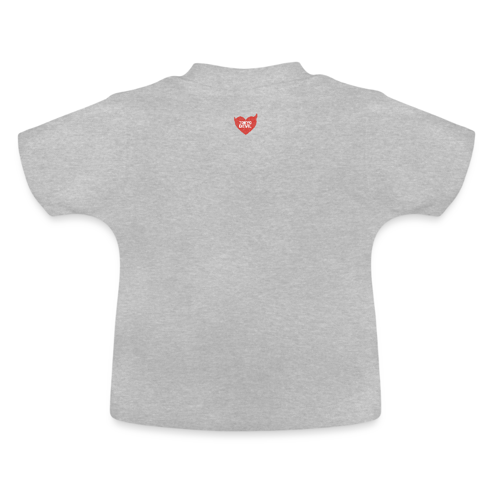 Tokyo Devil Baby T-Shirt Mini Tee | 100% Baumwolle | Mit Druckknöpfen - Grau meliert