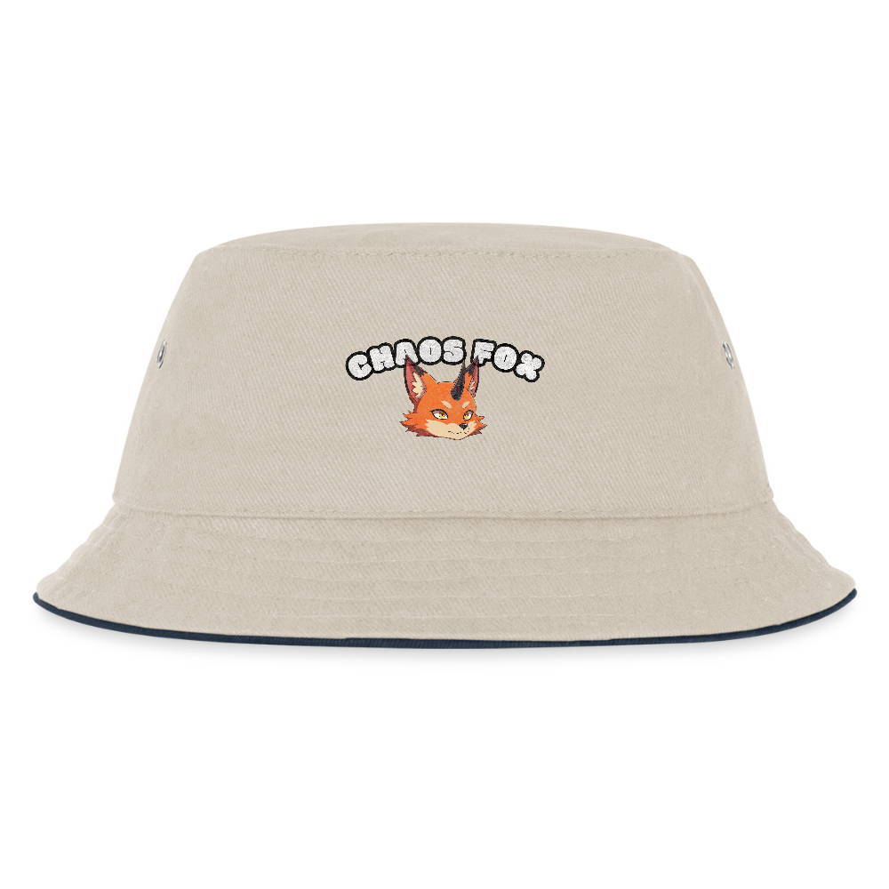 Tokyo Devil Kinder Bucket Hat Streetwear Kids Fischerhut | 100% Baumwolle - Natur/Navy