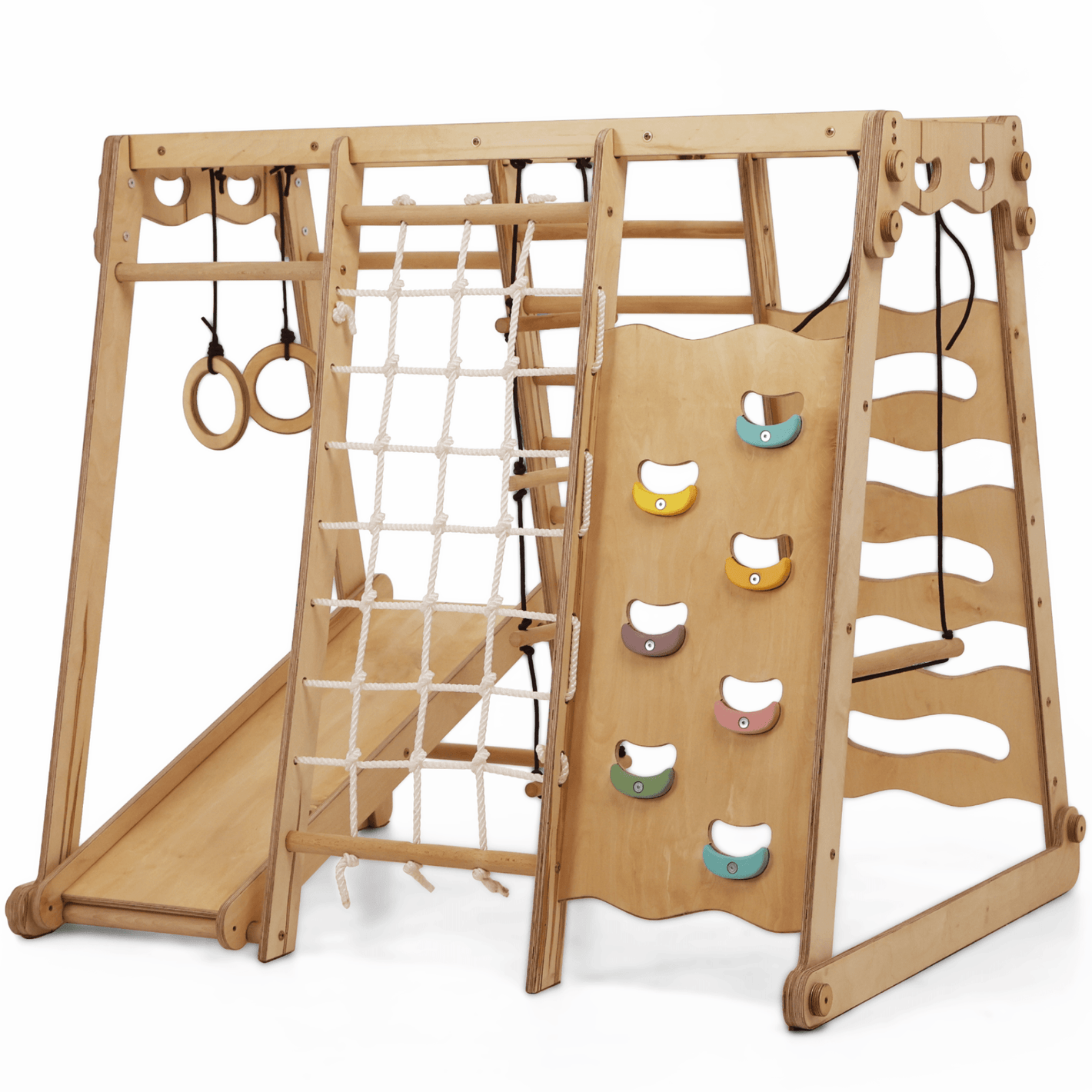 6 in 1 Indoor Spielplatz: Schaukel, Rutsche, Seil und Treppe