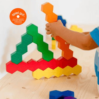 Montessori Holzbauklötze Honeycomb