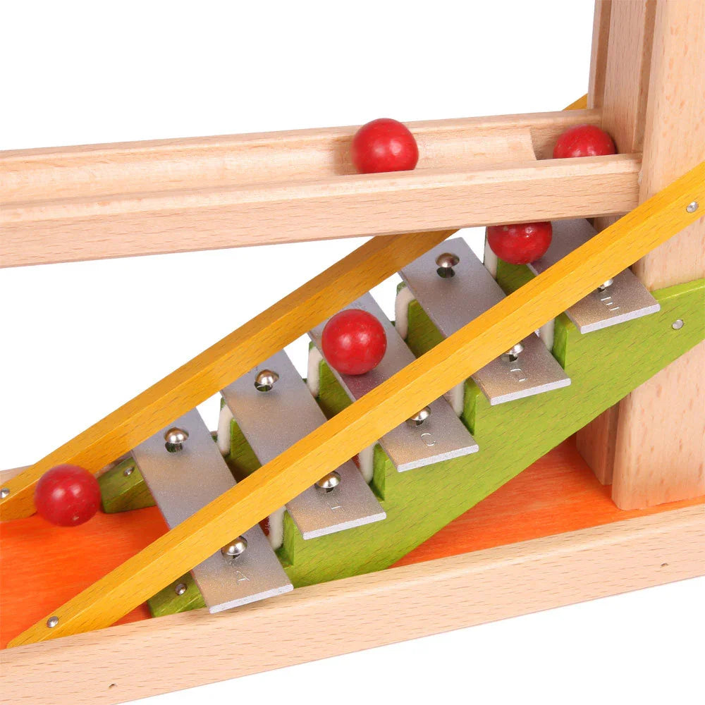 Murmelbahn mit Glockenspiel bunt | Beck Holzspielzeug