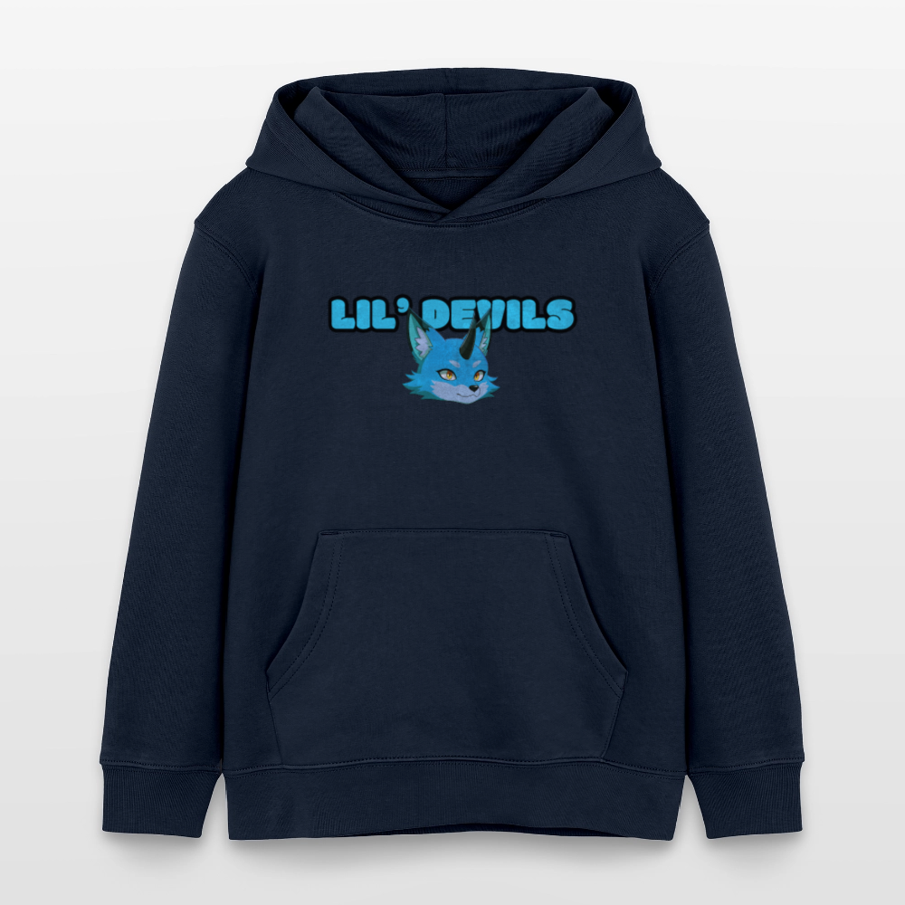 Tokyo Devil Kinder Hoodie LIL`DEVILS Oni-Fuchs Coral | Bio-Baumwolle - Navy