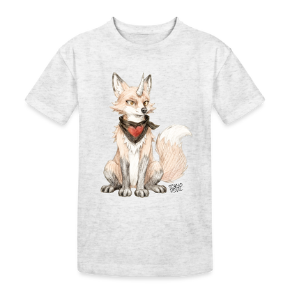 Oni Fuchs Skizze T-Shirt | Tokyo Devil - Weiß meliert