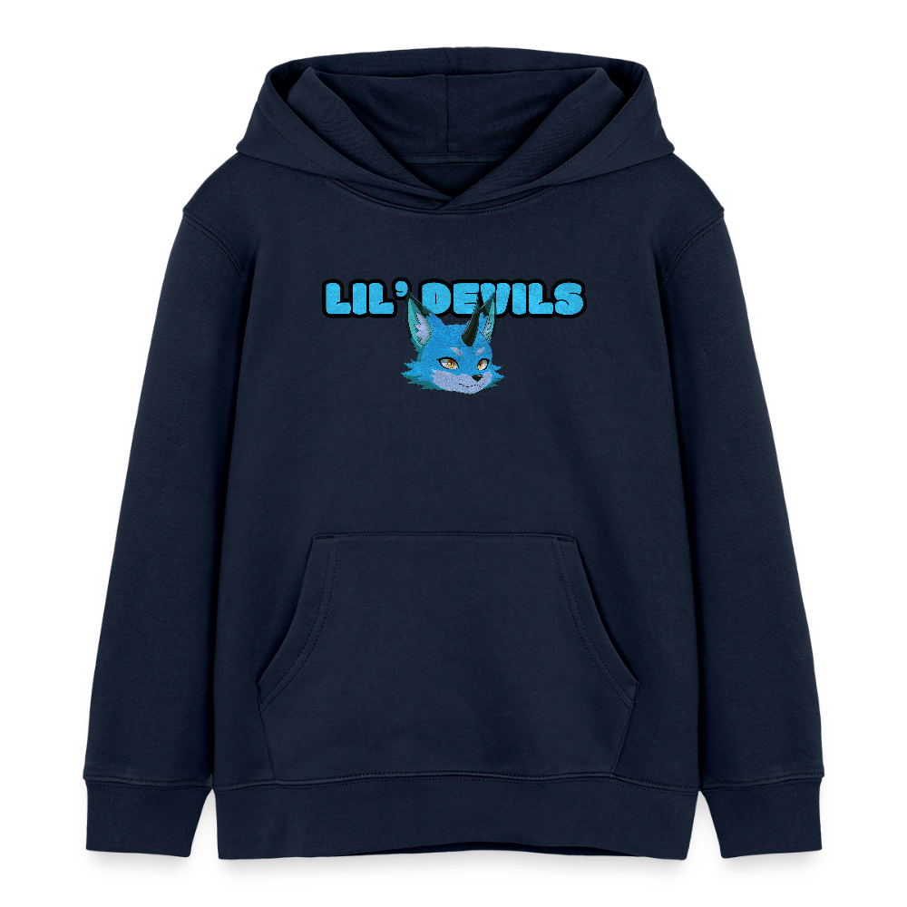 Tokyo Devil Kinder Hoodie LIL`DEVILS Oni-Fuchs Coral | Bio-Baumwolle - Navy