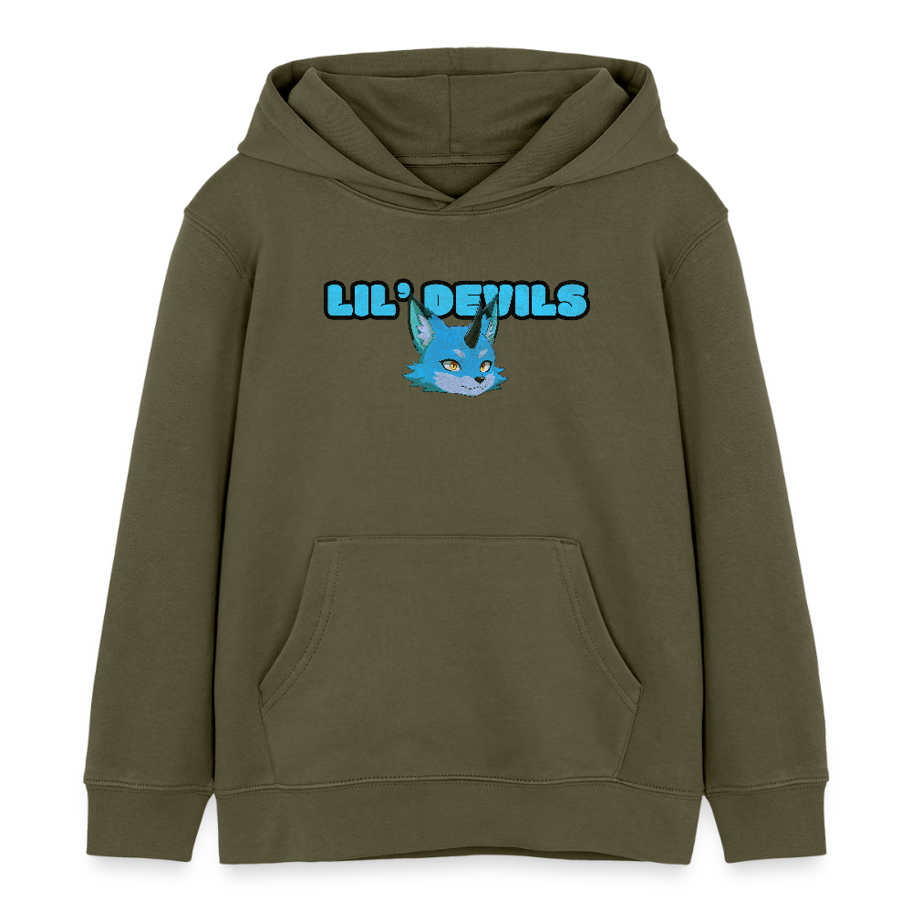 Tokyo Devil Kinder Hoodie LIL`DEVILS Oni-Fuchs Coral | Bio-Baumwolle - Khaki