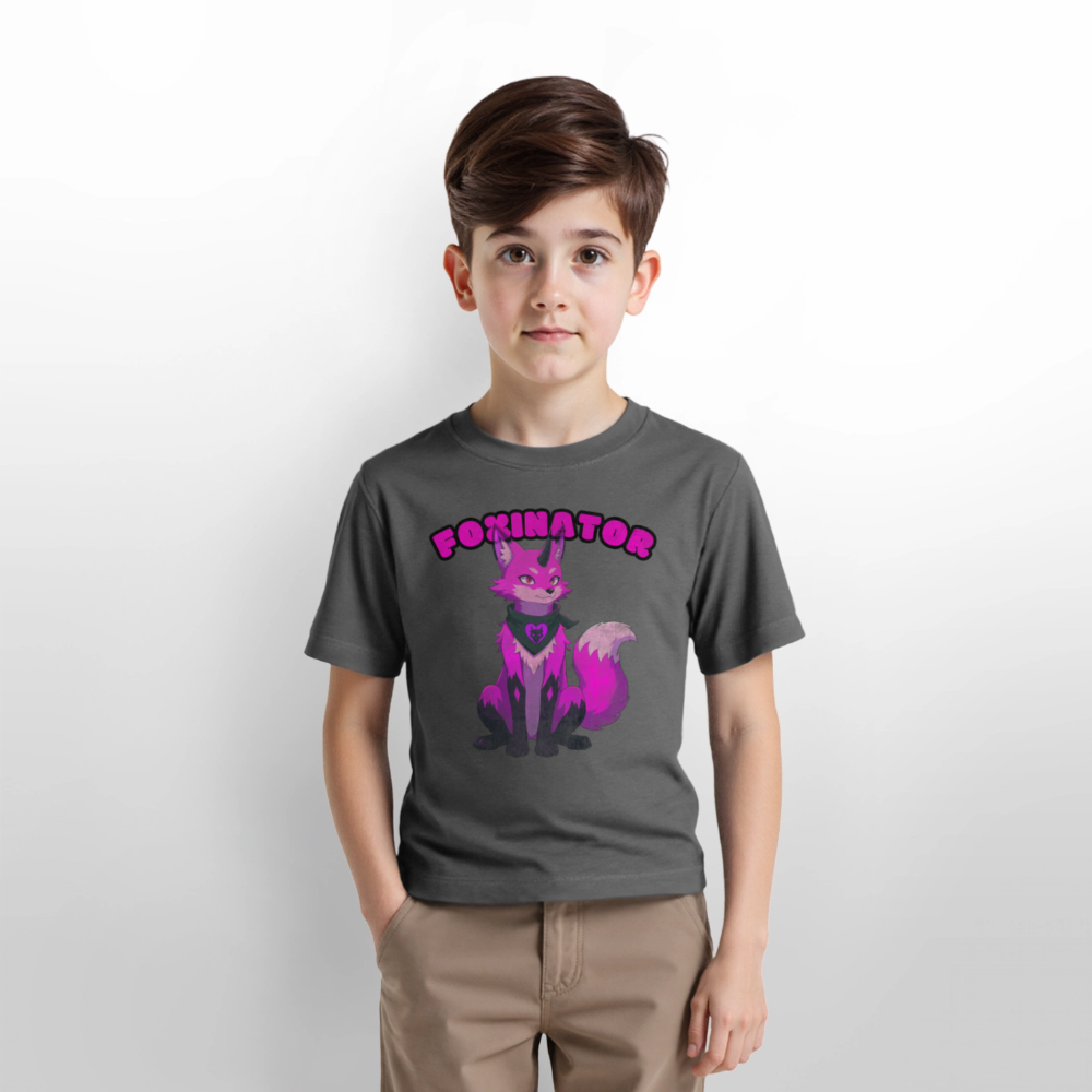Tokyo Devil Kinder T-Shirt Foxinator Pink | Organic Cotton - Anthrazit