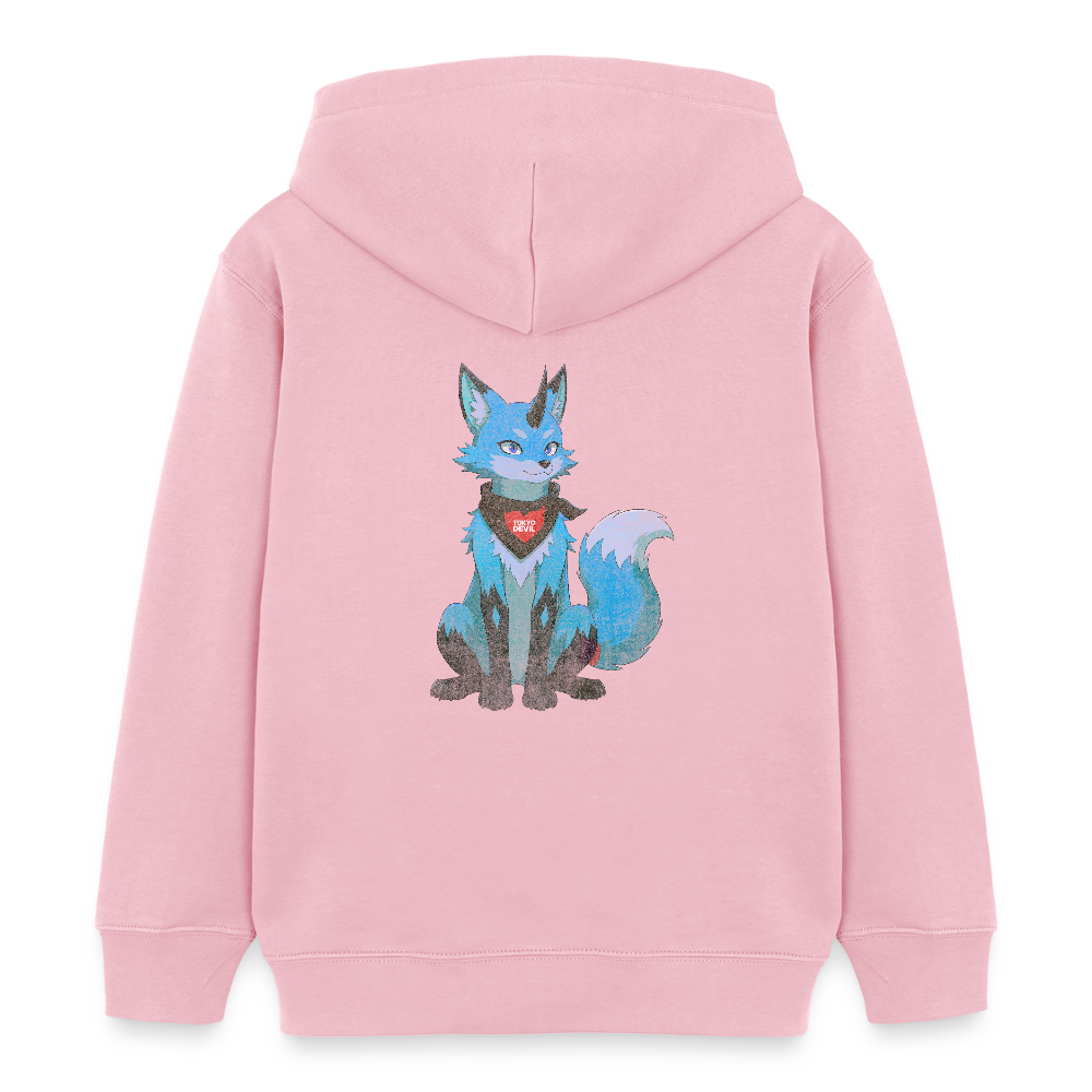 Tokyo Devil Kinder Hoodie LIL`DEVILS Oni-Fuchs Coral | Bio-Baumwolle - Hellrosa
