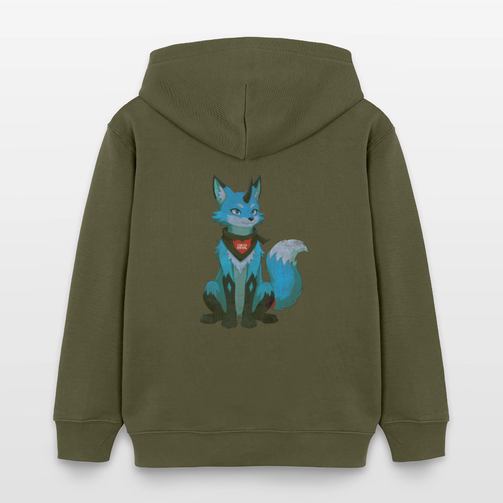 Tokyo Devil Kinder Hoodie LIL`DEVILS Oni-Fuchs Coral | Bio-Baumwolle - Khaki