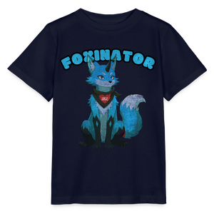 Tokyo Devil Kinder T-Shirt Foxinator Coralblue | Organic Cotton - Navy