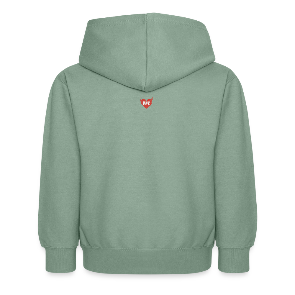 Tokyo Devil Teen Streetwear Kuschel-Hoodie | Lil` Devils Pink Coralblue - Graugrün