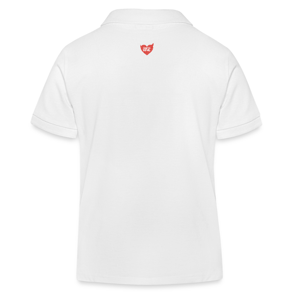 Kinder Bio-Poloshirt mit „TD“ | Tokyo Devil - Weiß