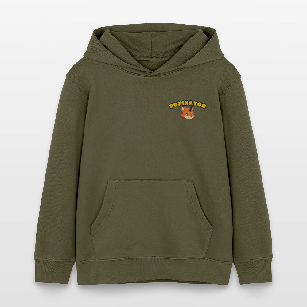 Tokyo Devil Kinder Hoodie FOXINATOR Oni-Fuchs | Bio-Baumwolle - Khaki