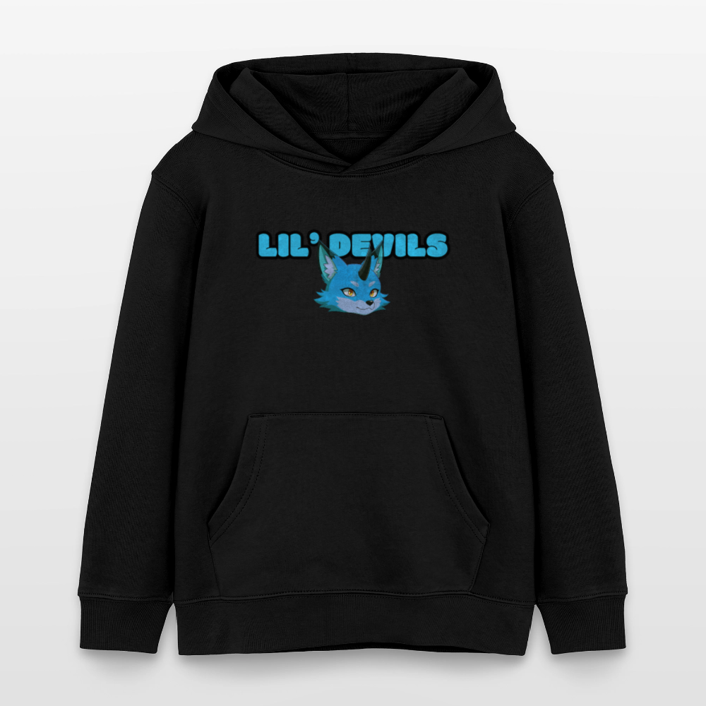 Tokyo Devil Kinder Hoodie LIL`DEVILS Oni-Fuchs Coral | Bio-Baumwolle - Schwarz