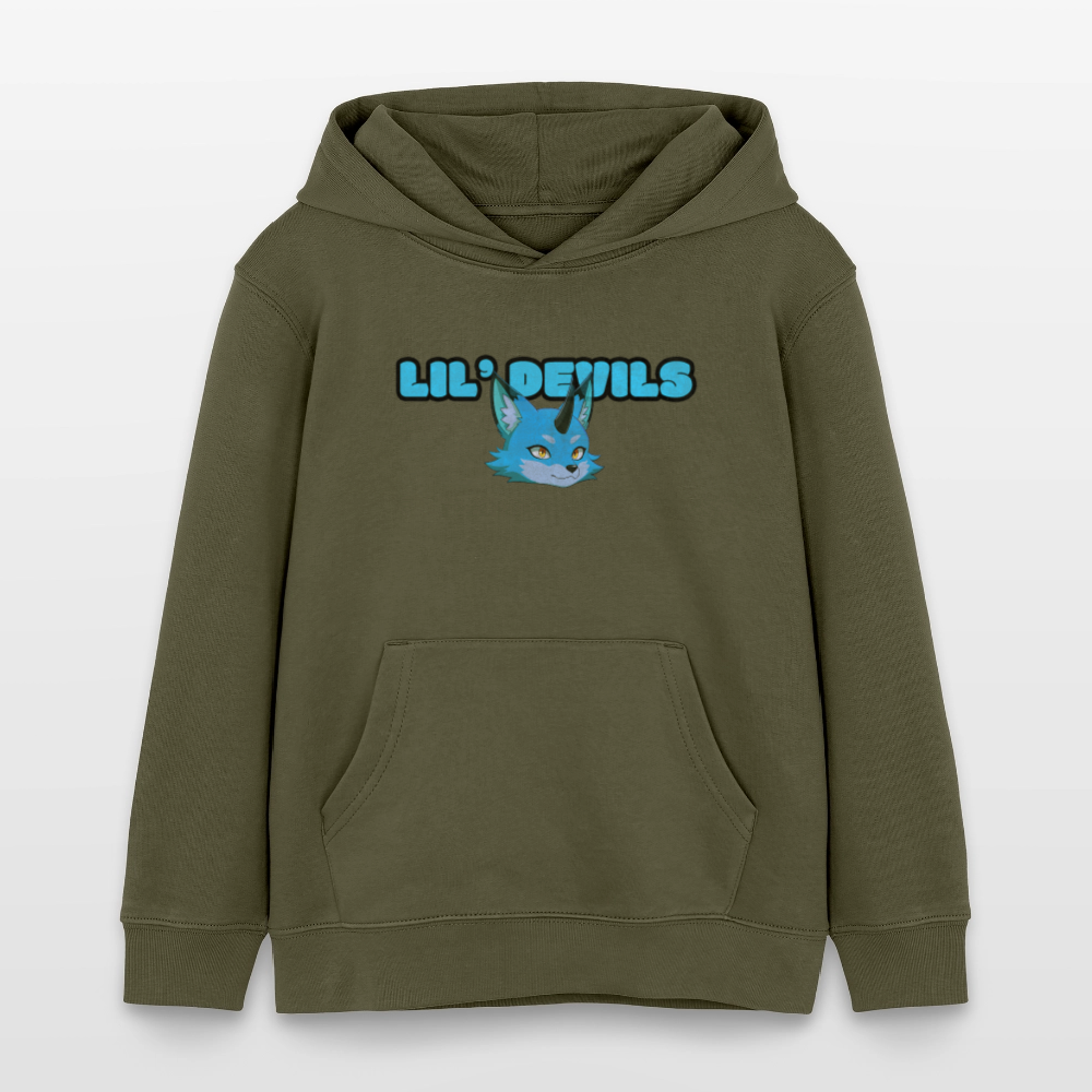 Tokyo Devil Kinder Hoodie LIL`DEVILS Oni-Fuchs Coral | Bio-Baumwolle - Khaki