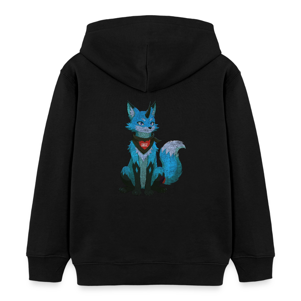 Tokyo Devil Kinder Hoodie LIL`DEVILS Oni-Fuchs Coral | Bio-Baumwolle - Schwarz